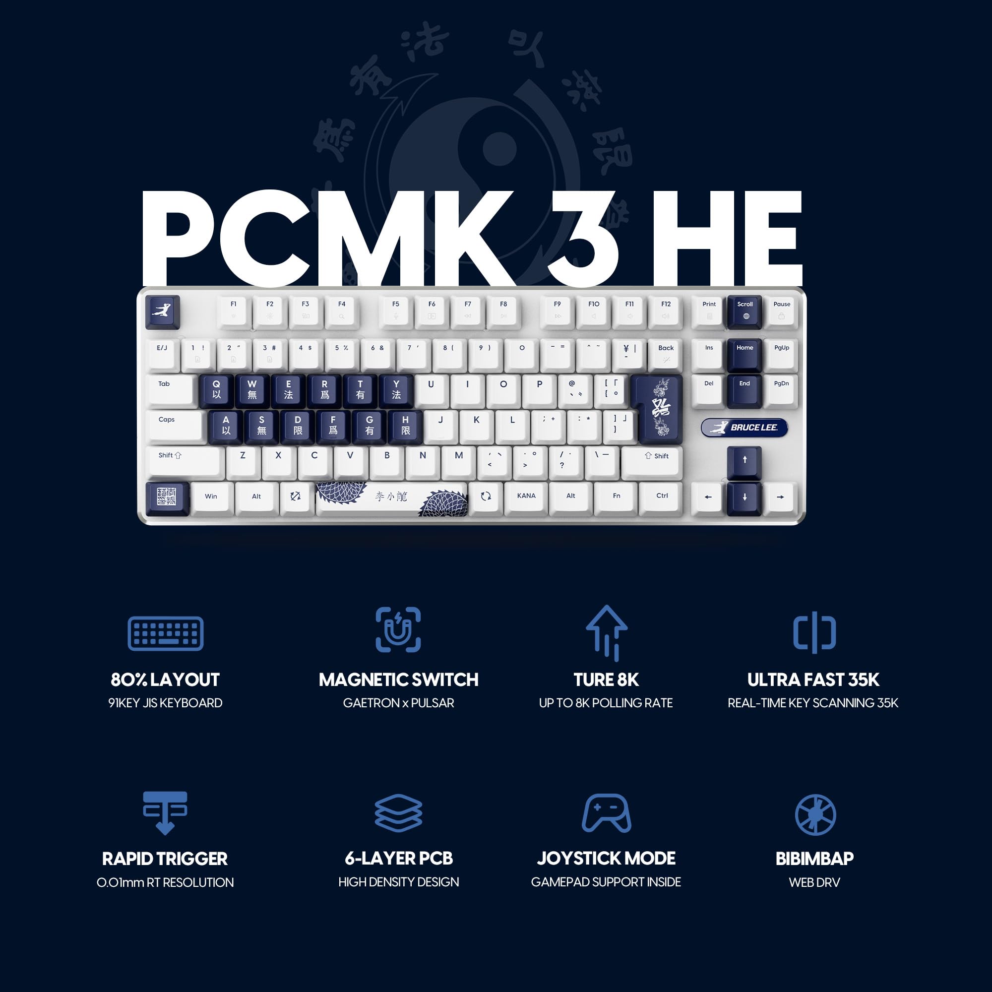 Amazon.co.jp: Pulsar Gaming Gears PCMK 3HE TKL Bruce Lee 85th